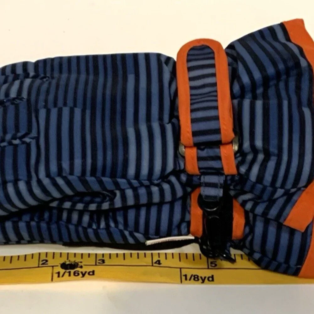 Thermolite Youth Snow Gloves Ski Snowboard Size YM Navy Blue Strip & Orange